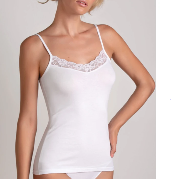 Canottiera Donna Pizzo Spalla Stretta Cotonella GD00135 - immagine 2