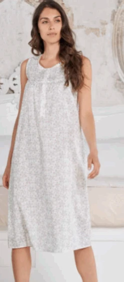 Camicia Da Notte Spalla Larga 100% Cotone Stoffa Linclalor 30813