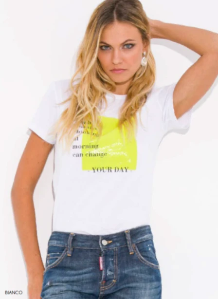 Maglia Donna T-shirt Giriocollo Mezza Manica In Jersey 100%cotone Jadea 4226 - immagine 2