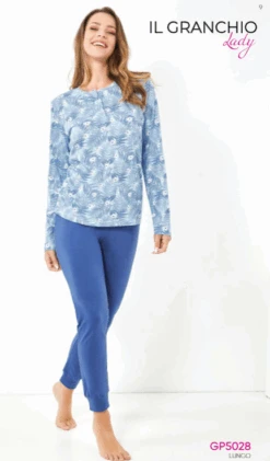Pigiama Donna Cotone Jersey IL GRANCHIO Lady 5028 Outlet