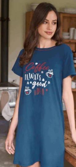 Abito Donna Casa Mezza Manica 100% Cotone Jersey Linclalor 71376