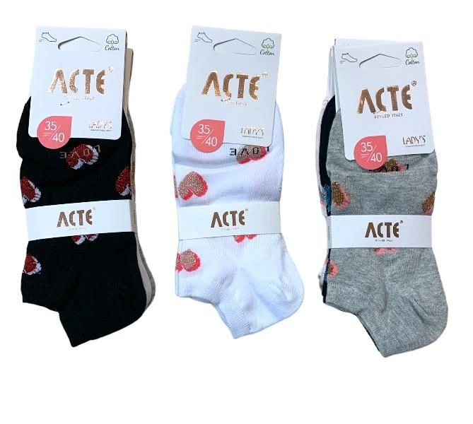 Calzino Donna Corto Cotone Acte 7702/25