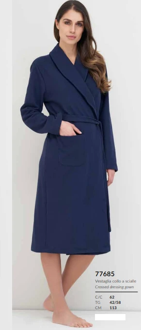 Vestaglia Donna Incrociata Cotone Felpato Linclalor 77685