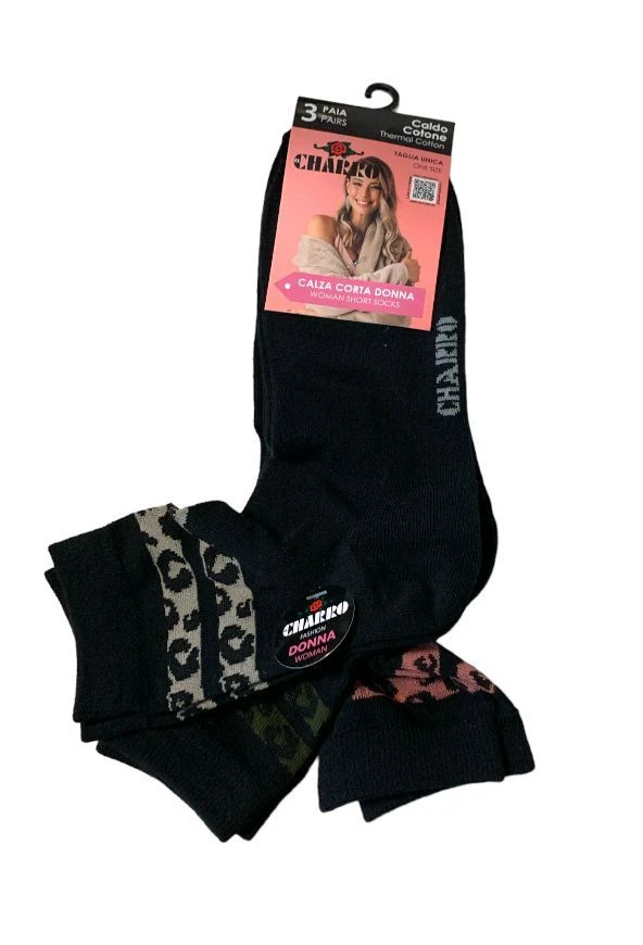 Calzino Corto Donna Caldo Cotone Invernale EL CHARRO Erika 85