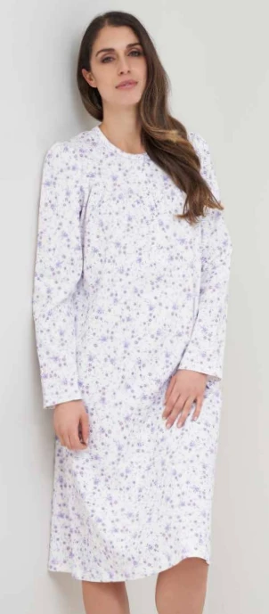 Camicia Da Notte Cotone Caldo Interlock Invernale Linclalor 92634