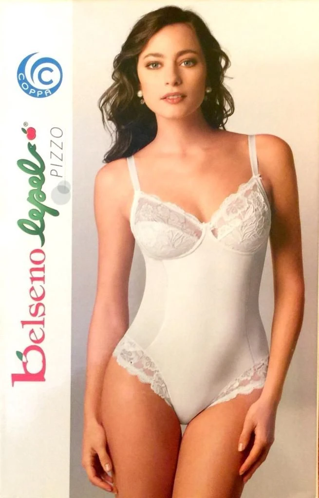 Body Donna Microfibra E Pizzo Coppa C Belseno Lepel 254