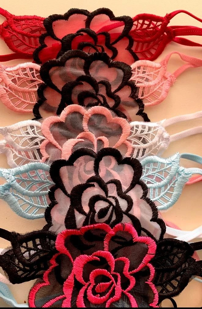 Perizoma Donna Sexy Filo Diva By Prive' Rosa Ricamata - immagine 3