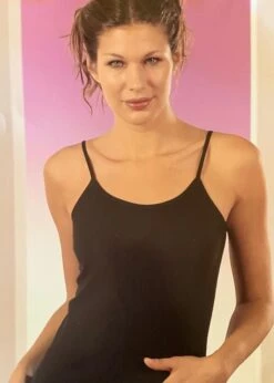 Canottiera Donna Spalla Stretta Caldo Cotone Costina Domino By Mabrat 45