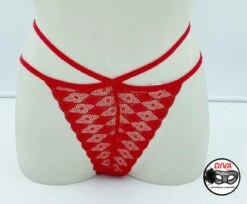 Perizoma Donna Sexy Rosso Pizzo E Tulle Diva By Prive 2996